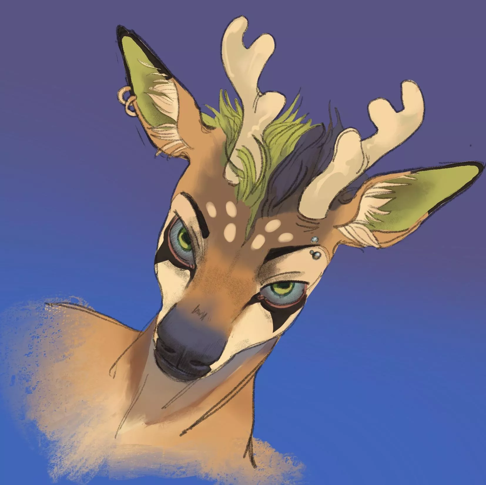 Returning to the fandom after a few years with a sketch of a combo of 2 old fursonas