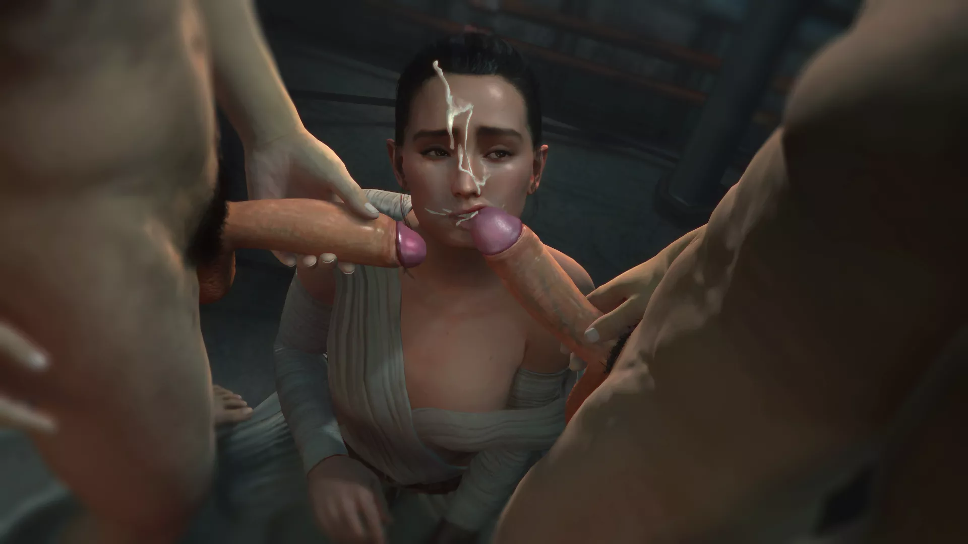 Rey Gets Facialized Negativecore Ncore Star Wars Nudes