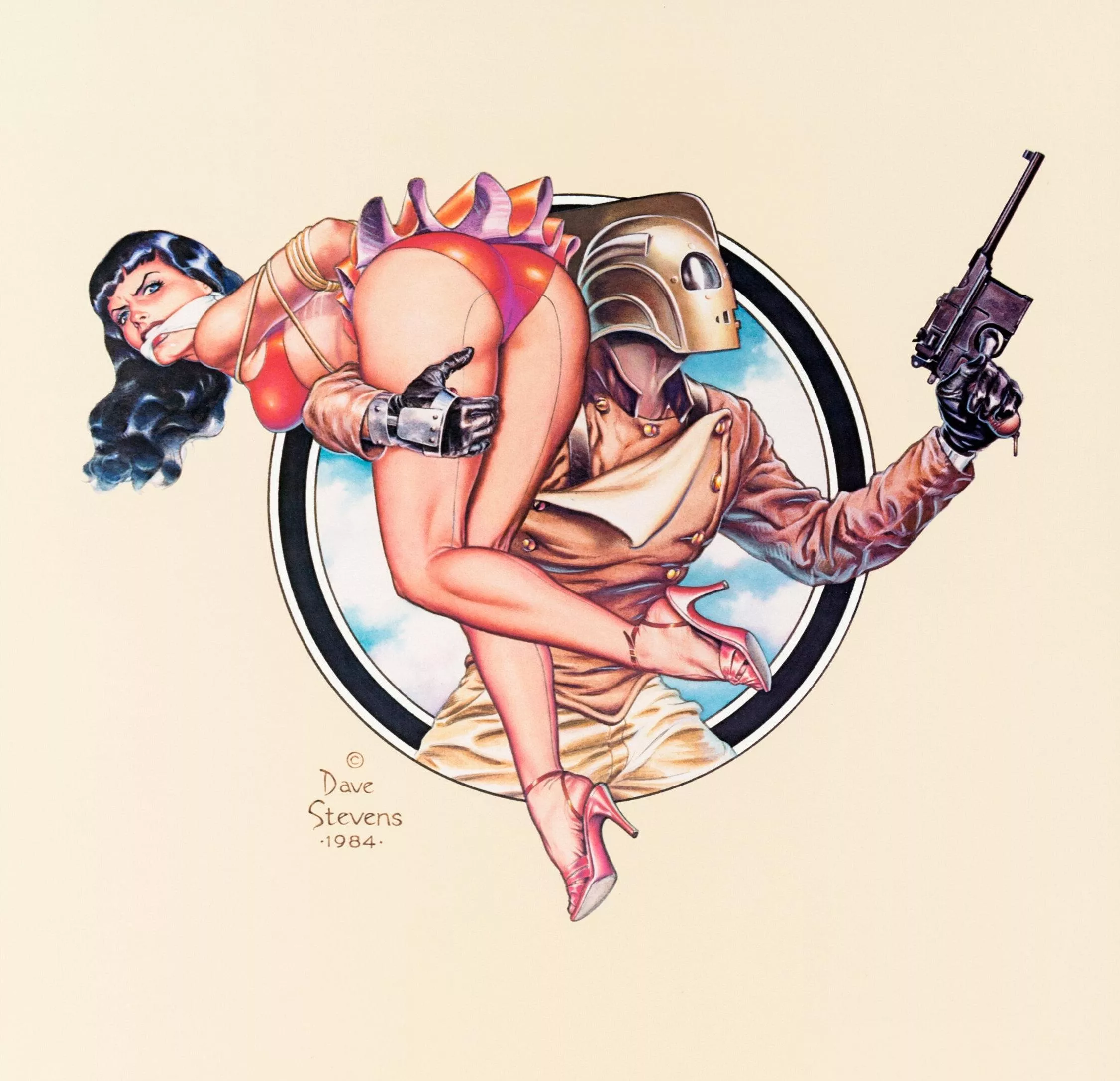 rocketeer and bettie page by dave stevens 1984.