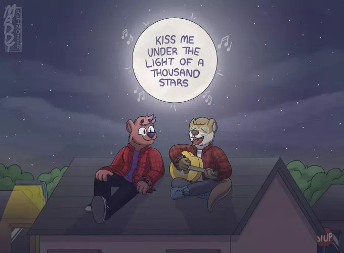 Rooftop singing 🎶 (Art by me)