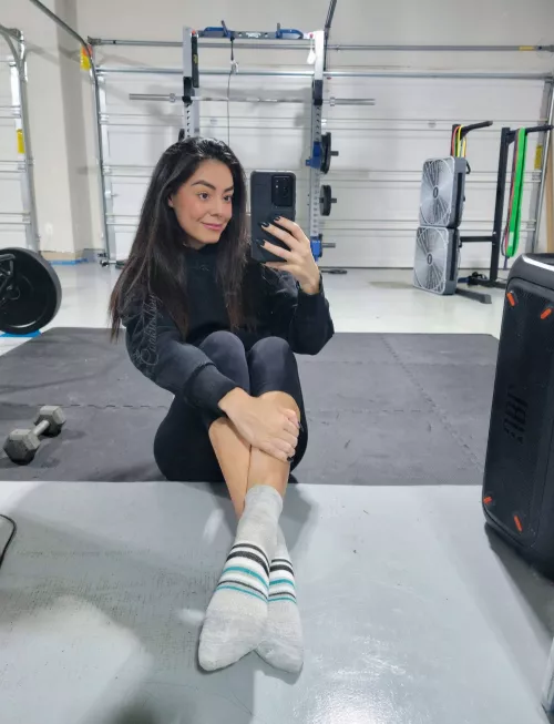 Rub my feet in these cute gym socks?