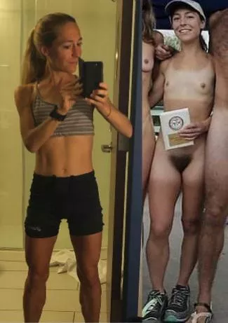 Running enthusiast sporting a hairy crotch....imagine her musk. Lol ?