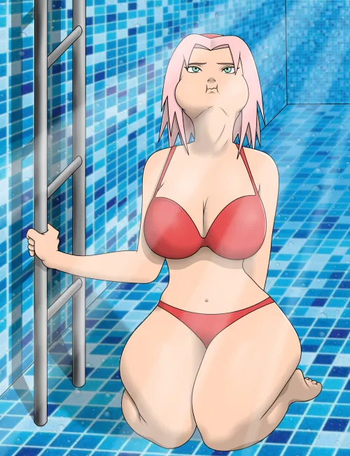 Sakura practicing her breathholding skills (GujaArt)