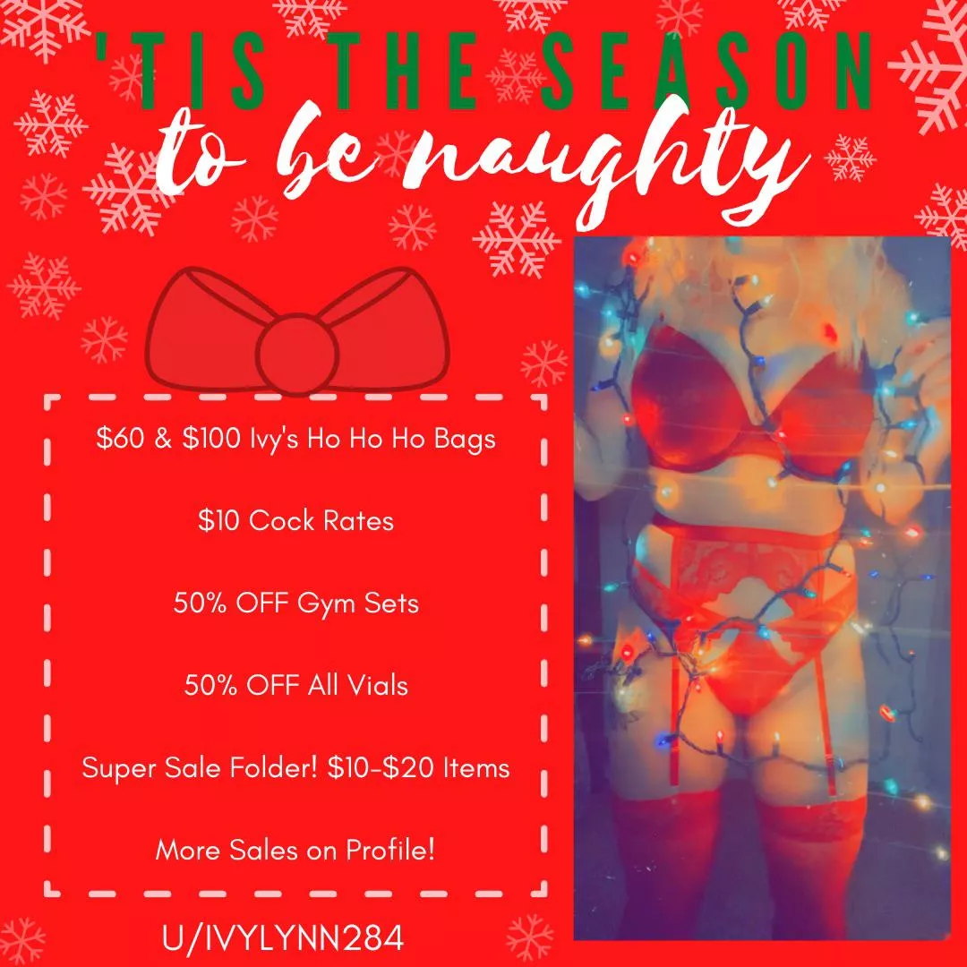 SALE ❤️ 9 Days Left of my December Deals 🌟 Panty Deals • Half Off Vials & Gym Sets 💦 Fetish Friendly 😈 [selling] [kik] Ivylynn284