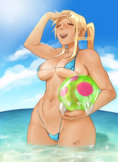 Samus at the beach (kipps) [Metroid]
