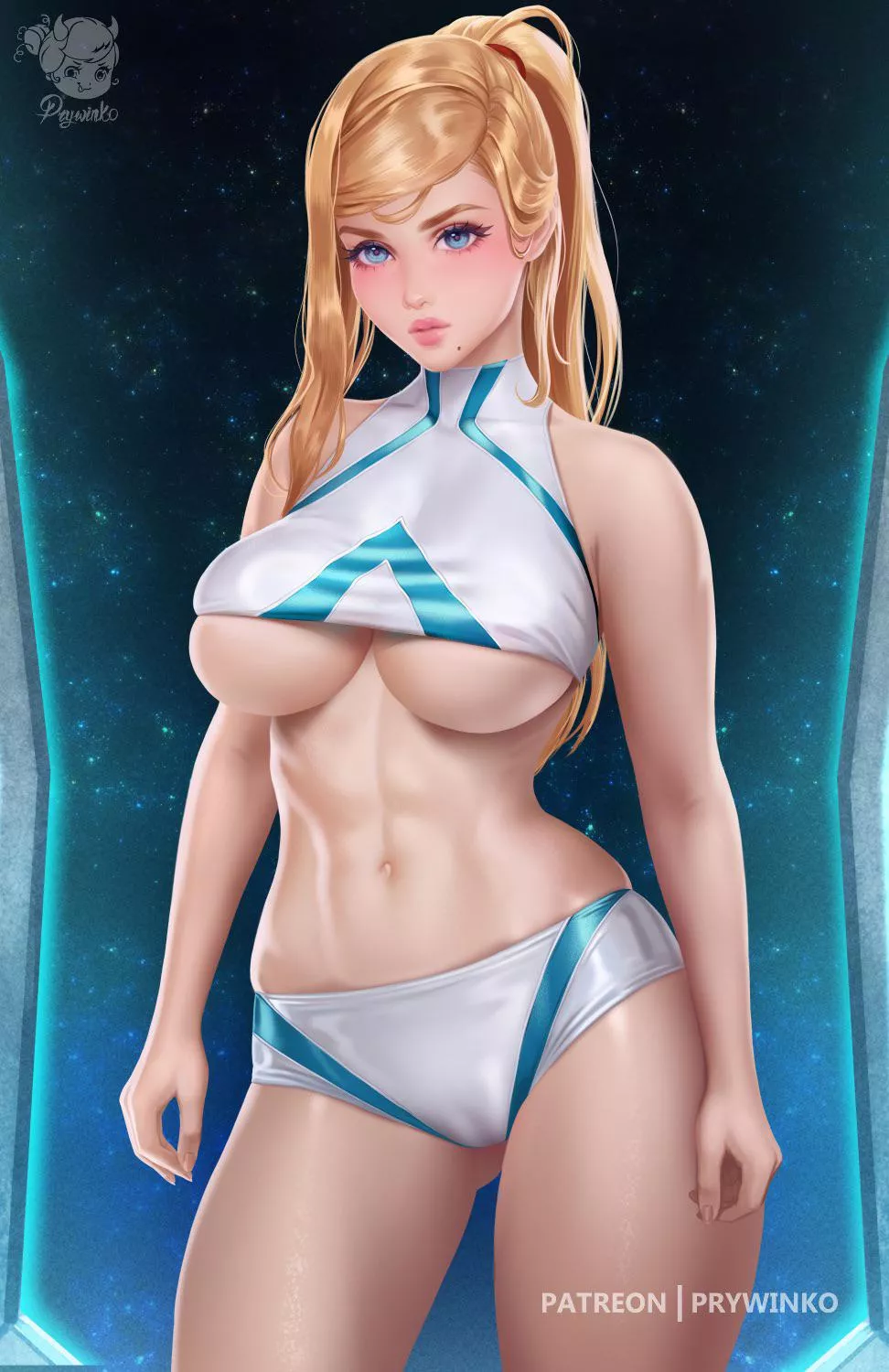 Samus trying to fit in with her stupid sexy body