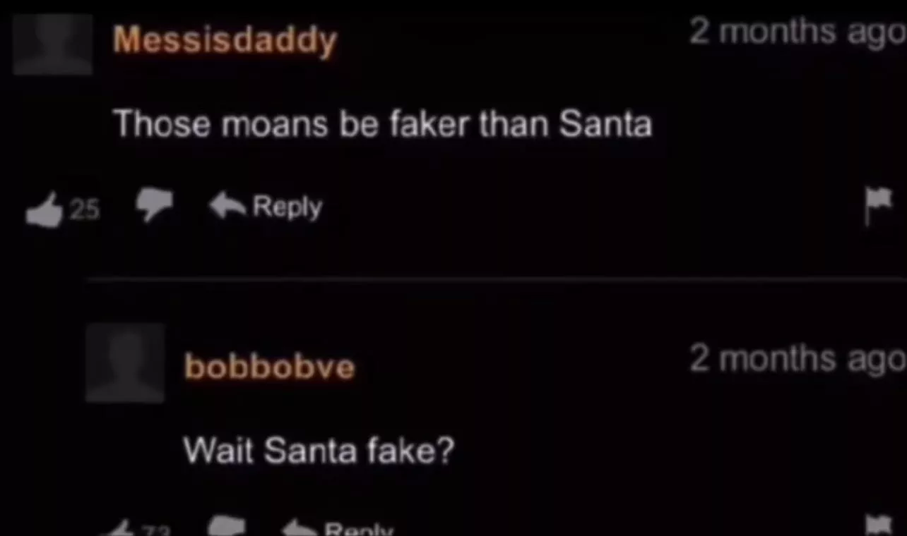 Santa’s fake, just like her orgasms Santa’s fake, just like her orgasms