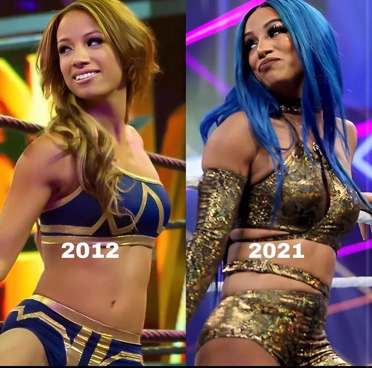 Sasha banks 9 years apart.still gorgeous Sasha banks 9 years apart.still gorgeous