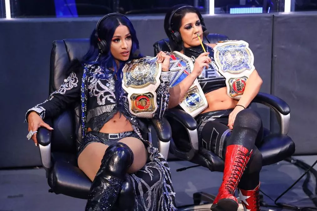 Sasha Banks and Bayley watch you stroke your cock Sasha Banks and Bayley watch you stroke your cock