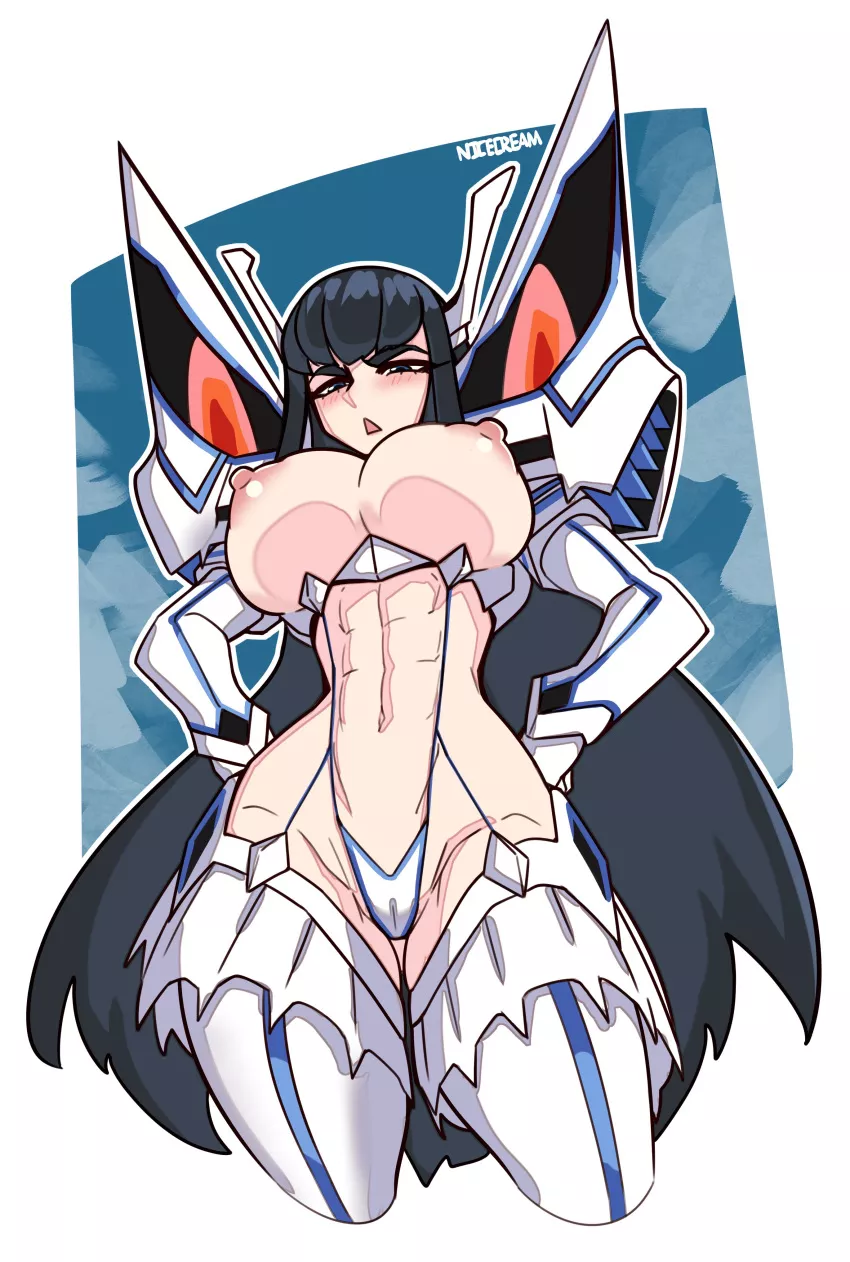 Satsuki showing off her tiddies