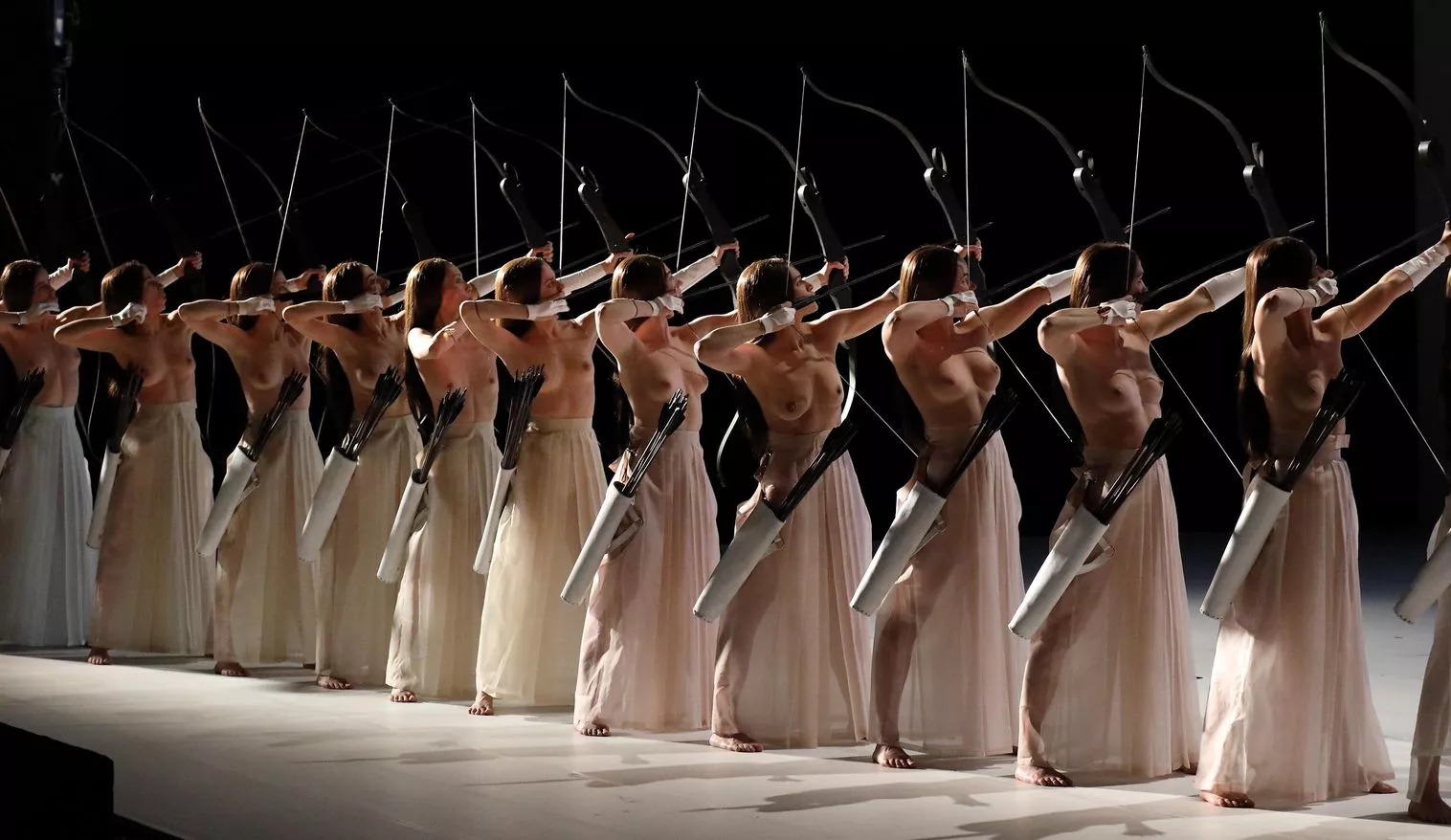 Scene from the prelude of Romeo Castellucci's staging of „Tannhäuser“ at Bavarian State Opera in Munich, 2017 Scene from the prelude of Romeo Castellucci's staging of „Tannhäuser“ at Bavarian State Opera in Munich, 2017
