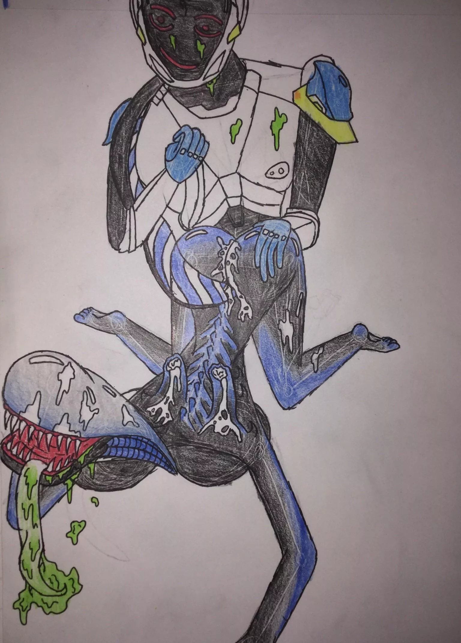 Scientist smashes a xenomorph Scientist smashes a xenomorph
