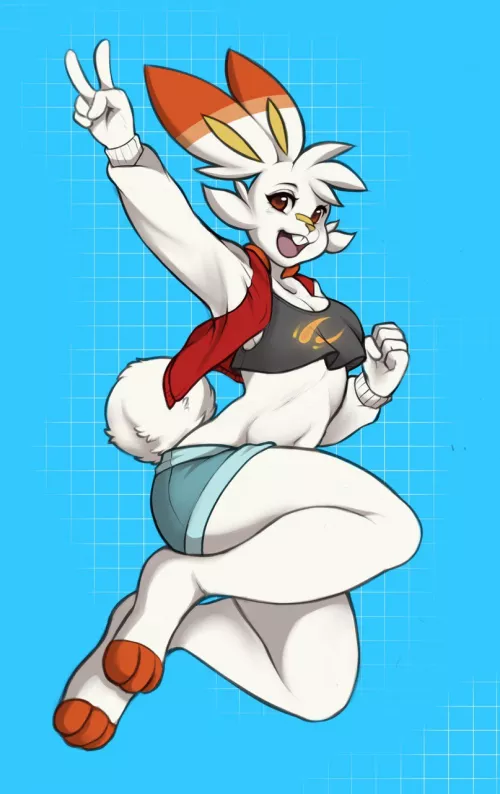 Scorbunny! (Art by myself @morning_mocha on twitter)