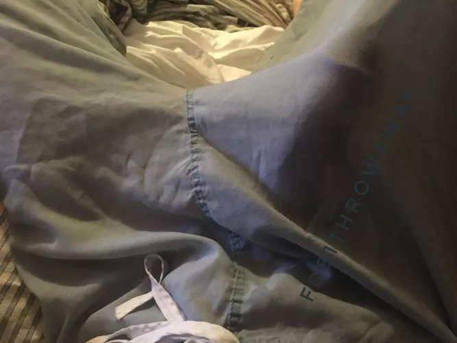 Scrubs show a lil bit of the outline….