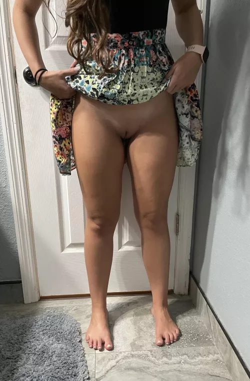 See… No panties so you can slide in at any time