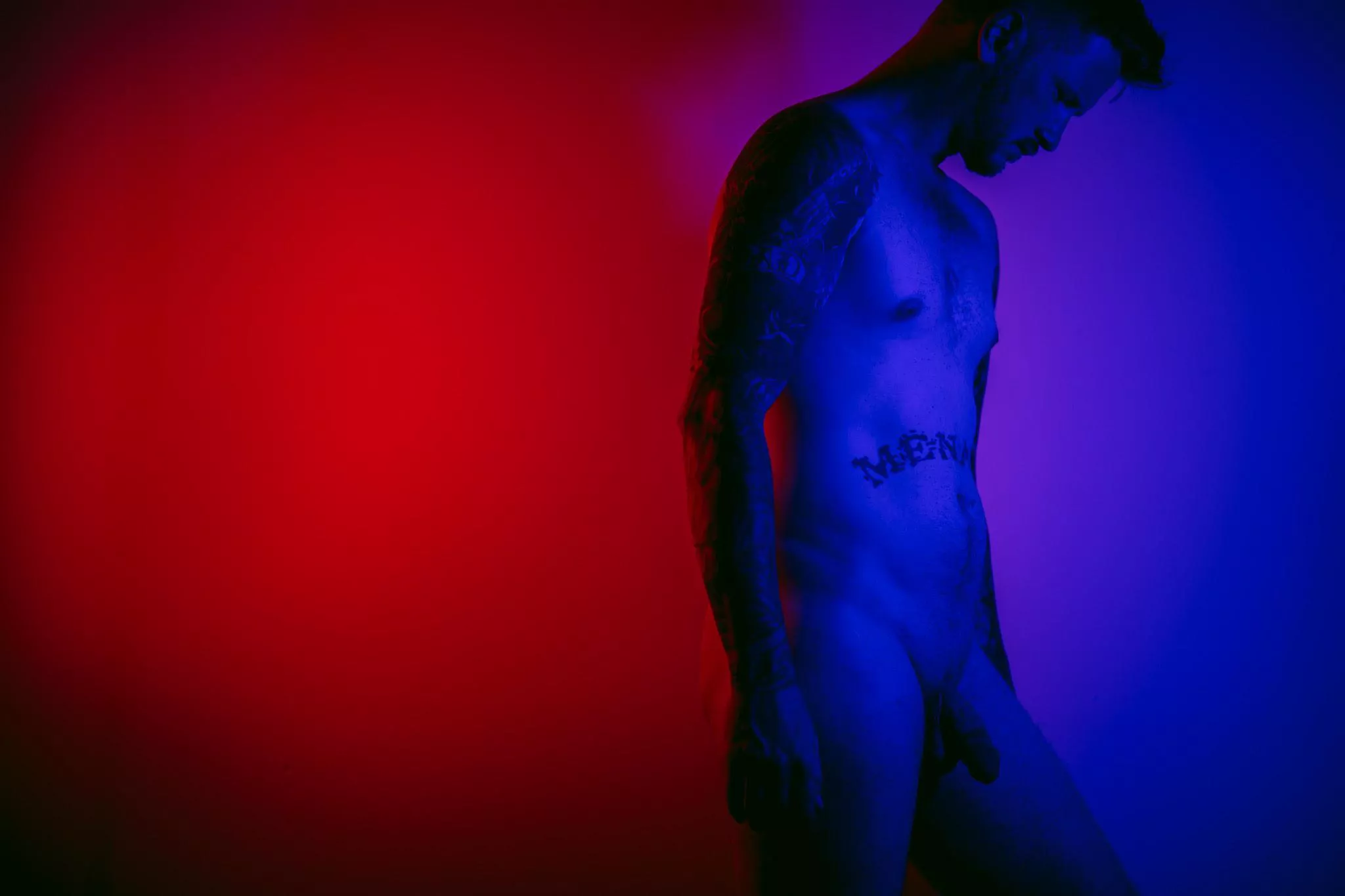 Self portrait with dramatic lights