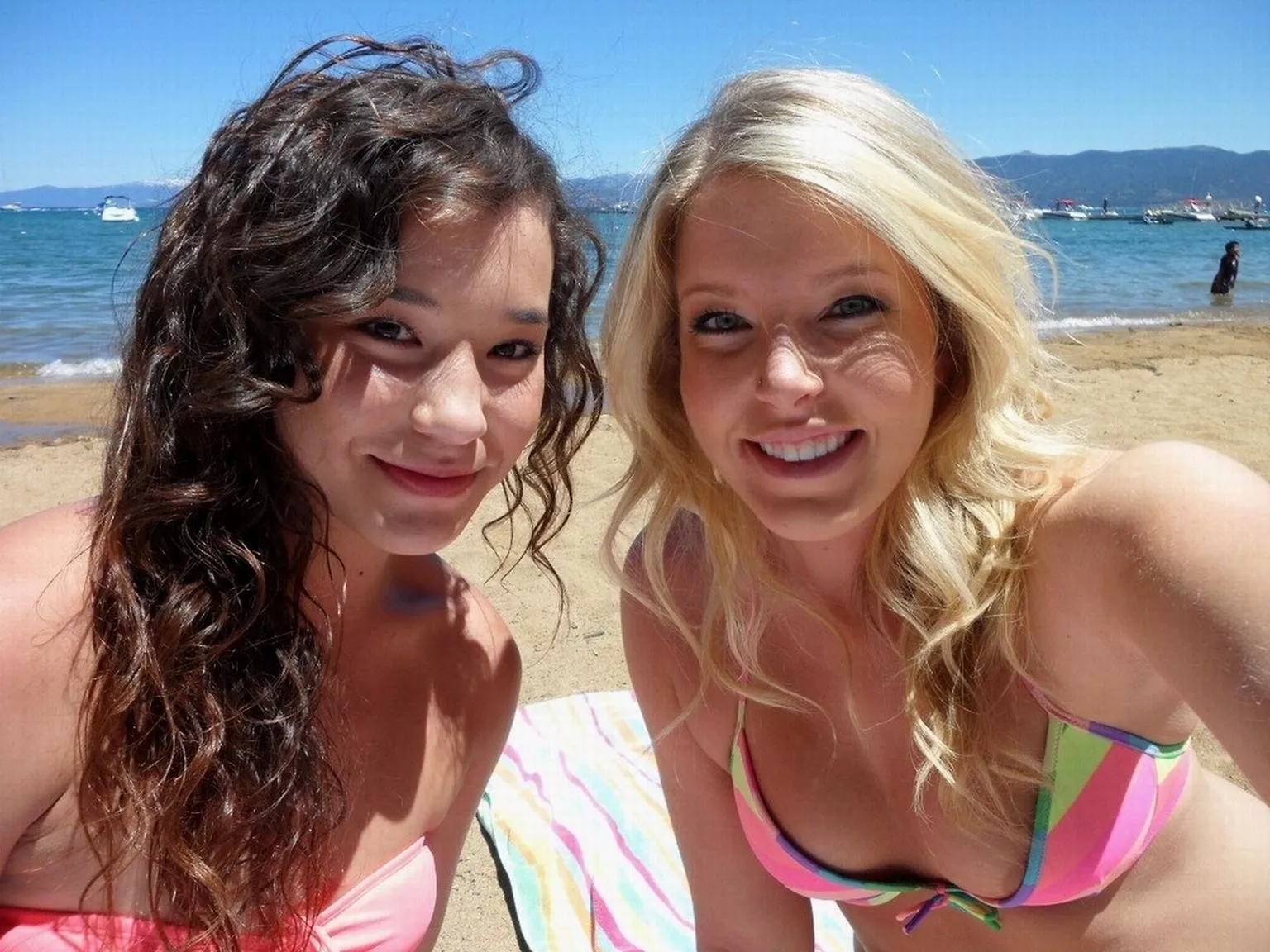 hot topless beach selfie