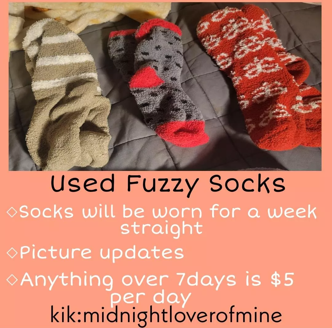 Selling my fuzzy socks❤ who wants a pair of dirty, smelly, sweaty socks? $30 per pair (includes shipping)