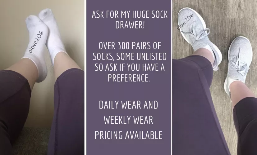 **[Selling] SOCKS!** 🤍 Extras available, Special pricing available • DM or kik @LivL206 for info 🤍