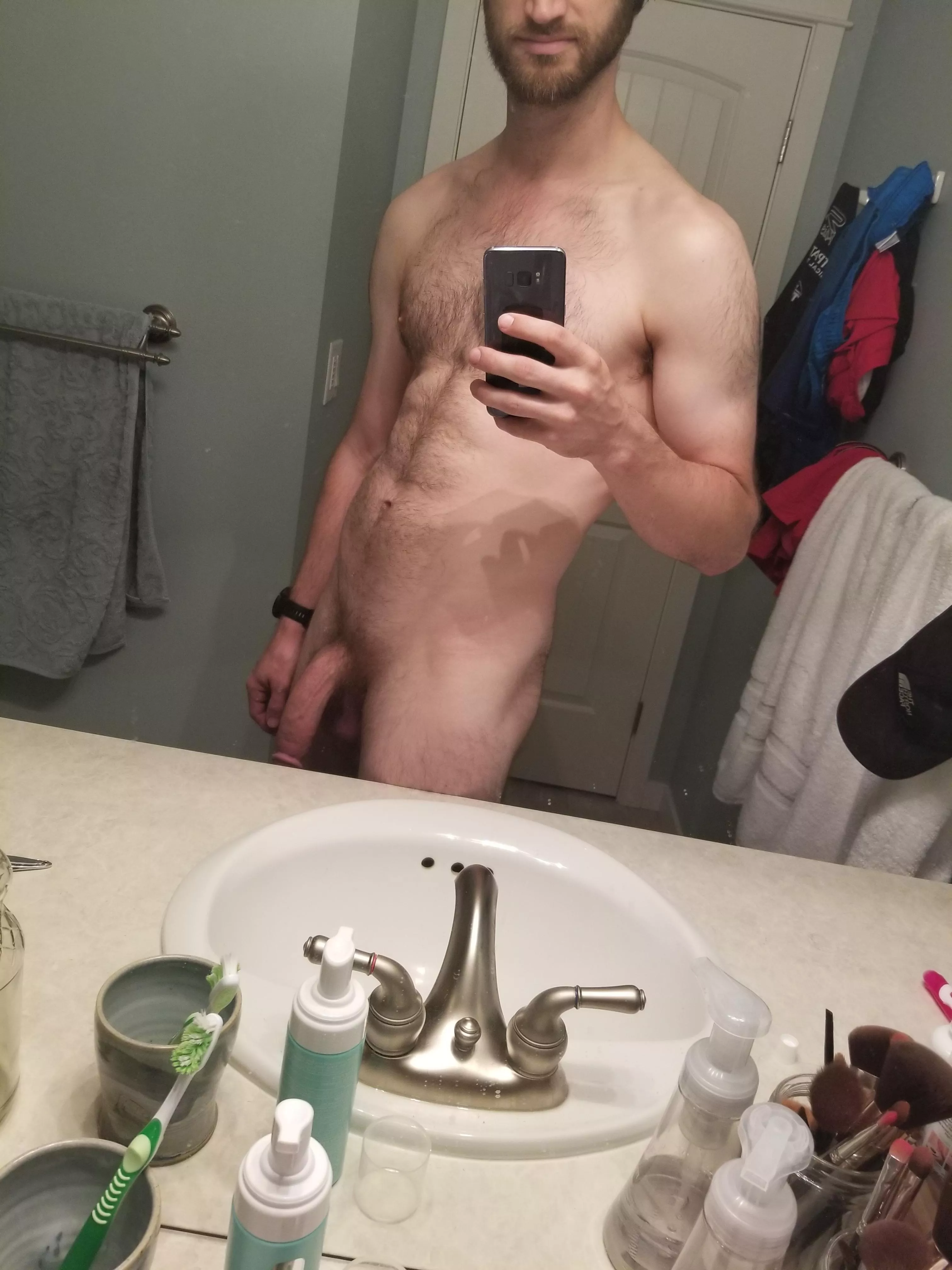 Semi hard and a light beard for the evening