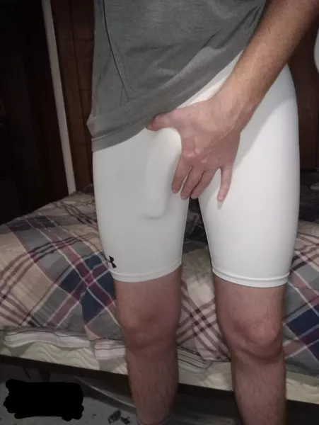 Semi hard in compression shorts Semi hard in compression shorts