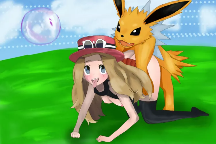 Serena tries Pokémon Amie (Kuruminty). 
