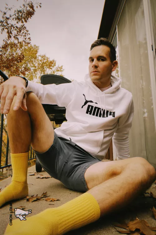 Serving up model realness. #yellow 🧦