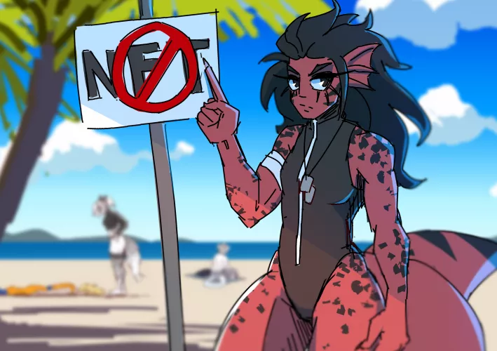 Shark girl Millie says no to NFTs! [my art]