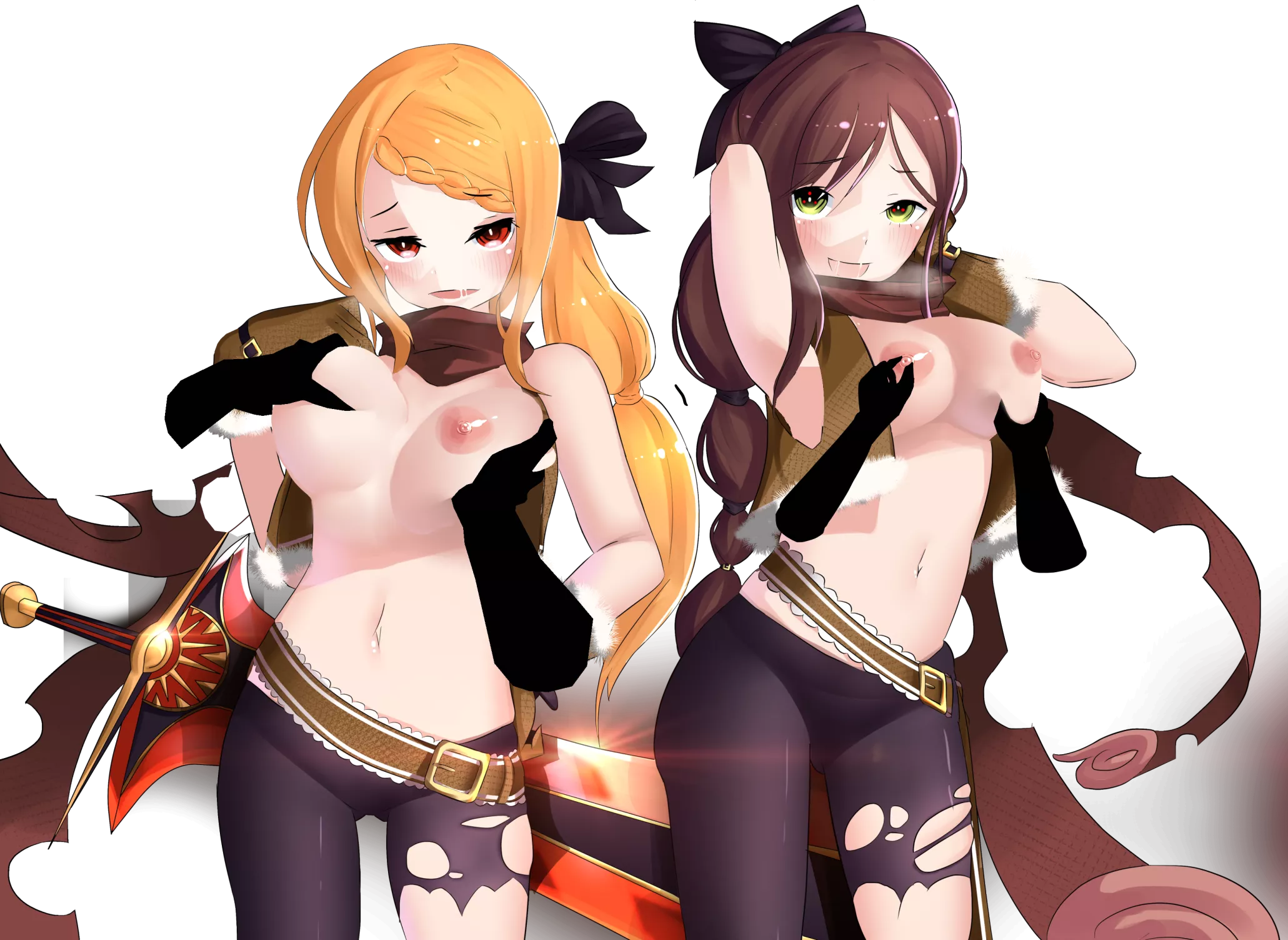 Shaula and Priscilla having some fun teasing the boys together