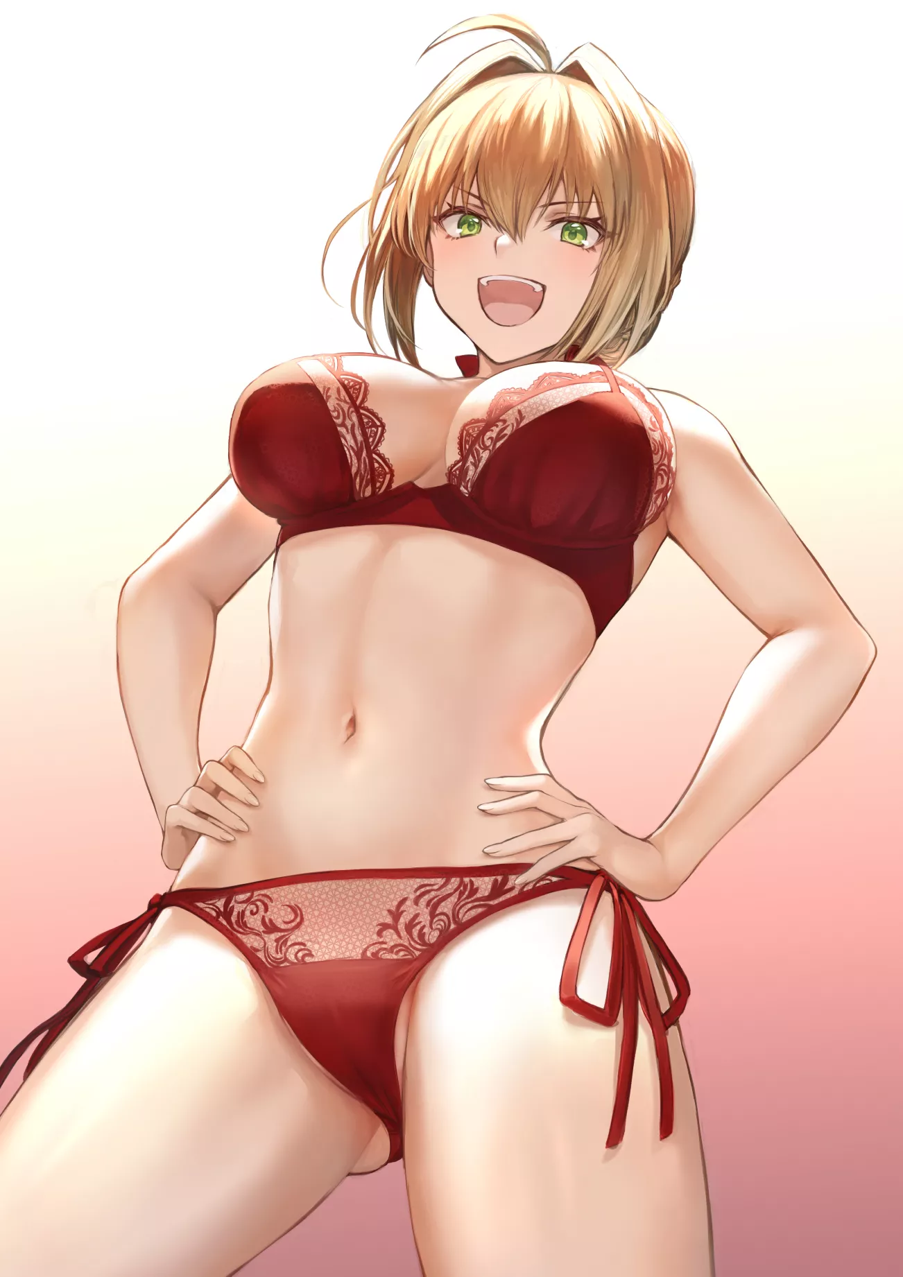 She dons even red lingerie by mashuu (neko no oyashiro) She dons even red lingerie by mashuu (neko no oyashiro)