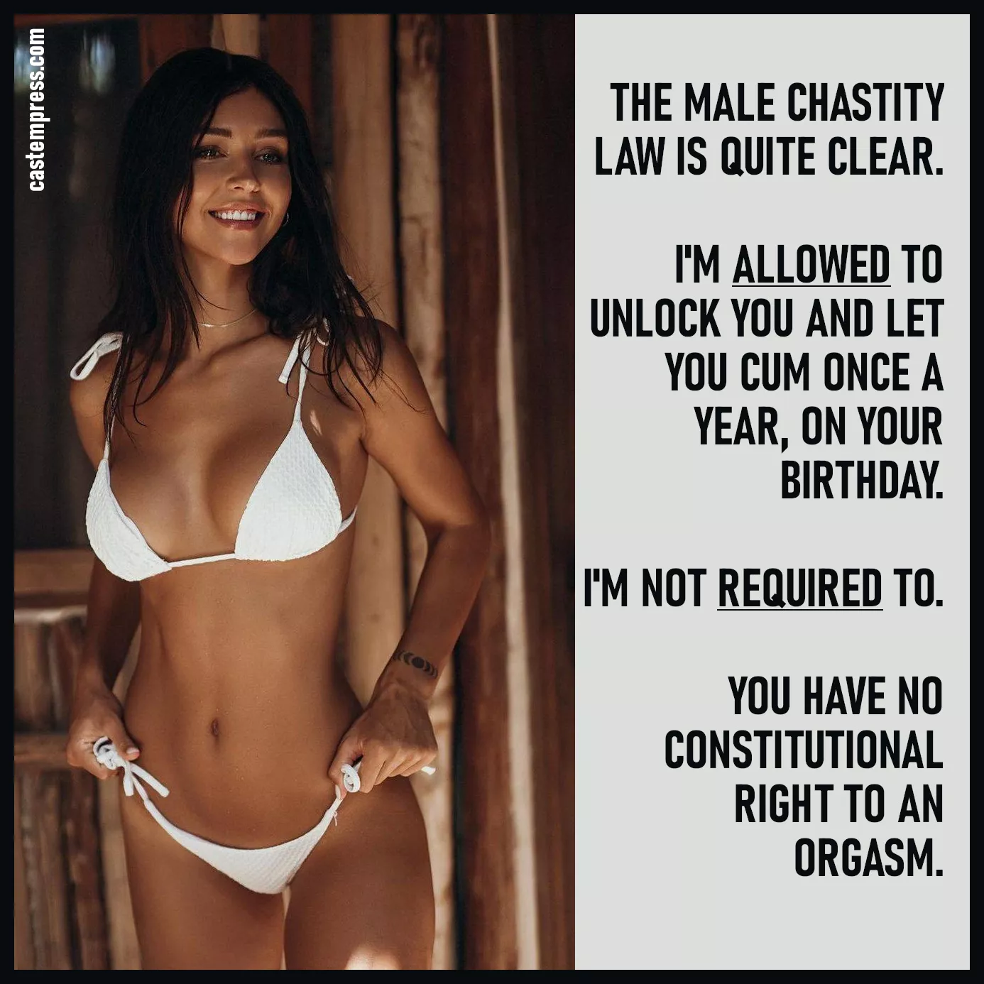 She has the law on her side... She has the law on her side...