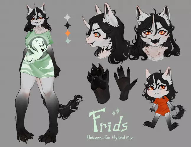 She is finally done!! I present you my fursona ^^ (by me)