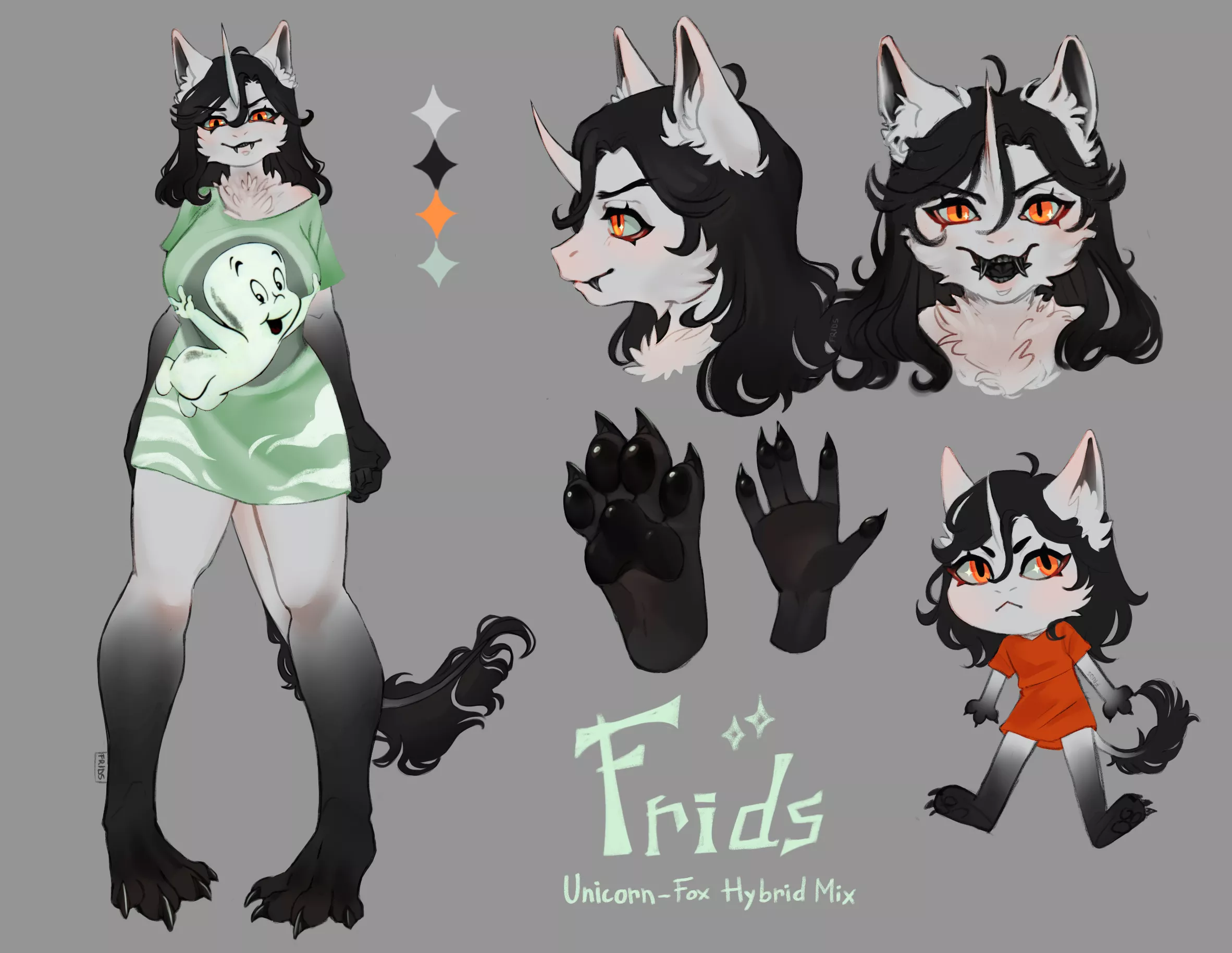 She is finally done!! I present you my fursona ^^ (by me)