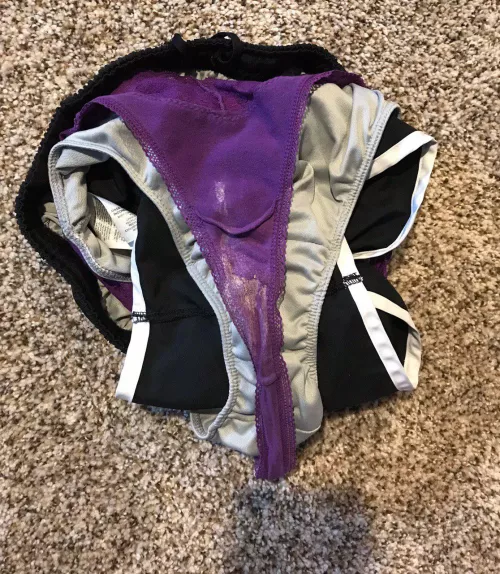 She left her creamy thong in her athletic shorts for me!! She left her creamy thong in her athletic shorts for me!!