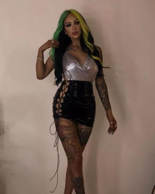 She looks like a vandalised bus shelter