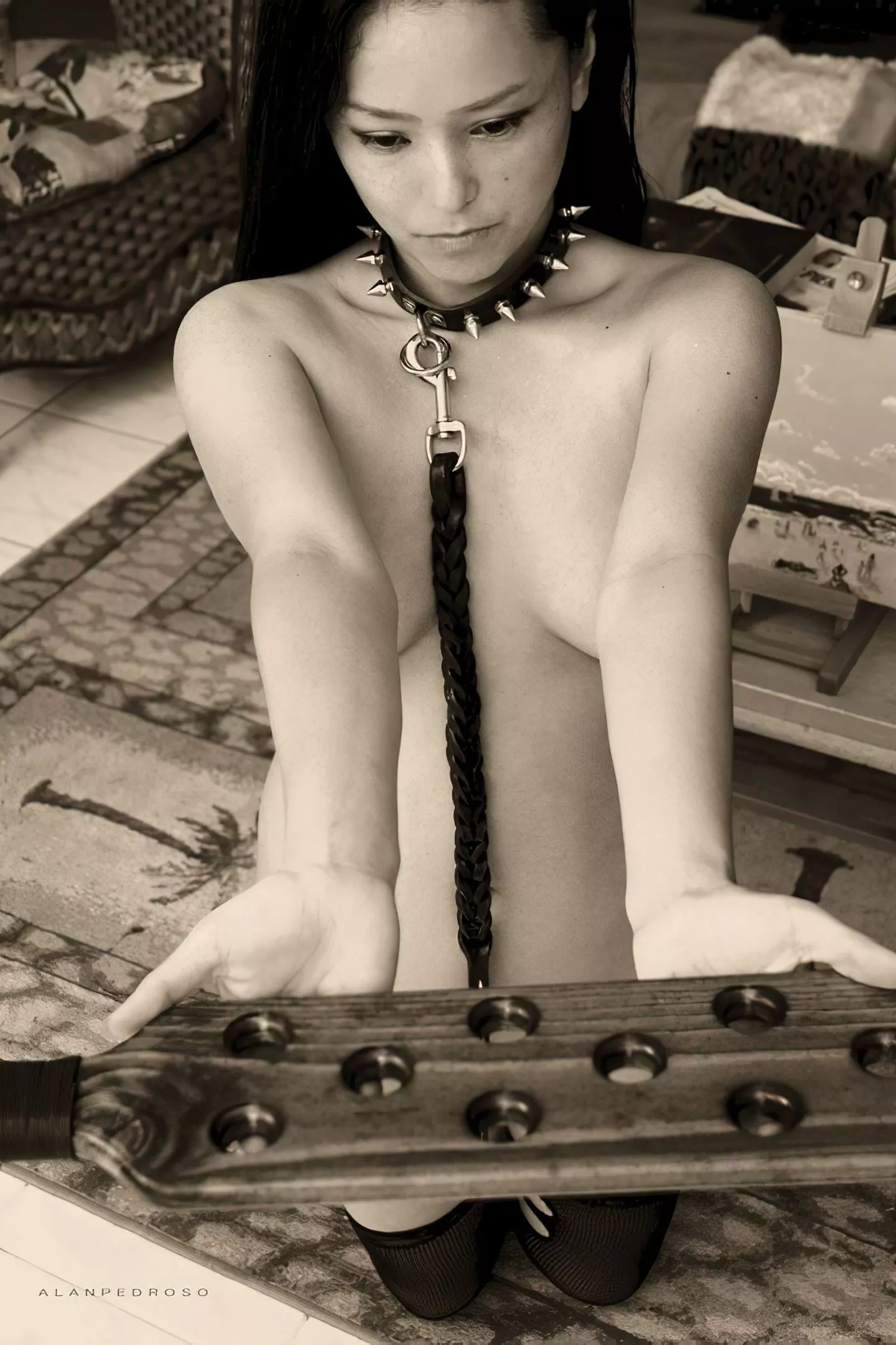 She's not looking forward to the punishment, but she knows better than trying to avoid the inevitable She's not looking forward to the punishment, but she knows better than trying to avoid the inevitable