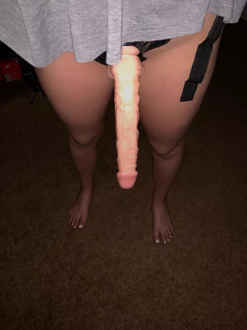 She’s so sexy in her strap on.