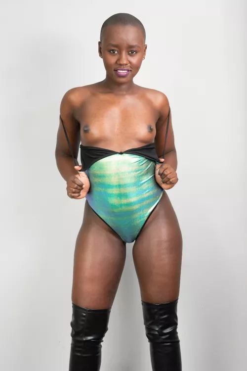 shiny metallic swimsuit