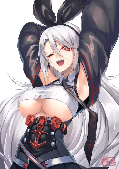 Shkikkan-sama, will you stretch & exercise with me?~❤ (KMS Prinz Heinrich, Azur Lane, Ironblood Faction)