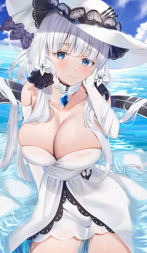 Shkikkan-sama, would you care to join me for tea and sandwiches this afternoon?~💙 (HMS Illustrious, Azur Lane, Royal Navy Faction)