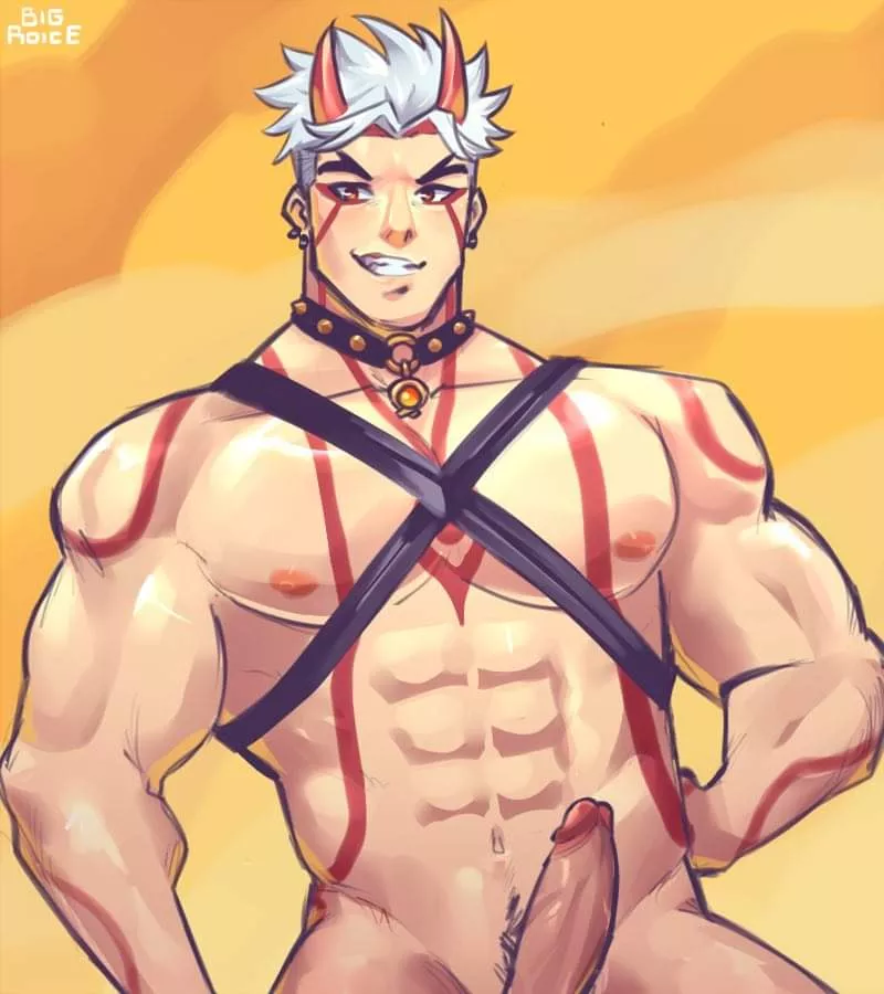 Short Haired Oni Daddy 😩 (artist: Big Roice) (Genshin Impact)