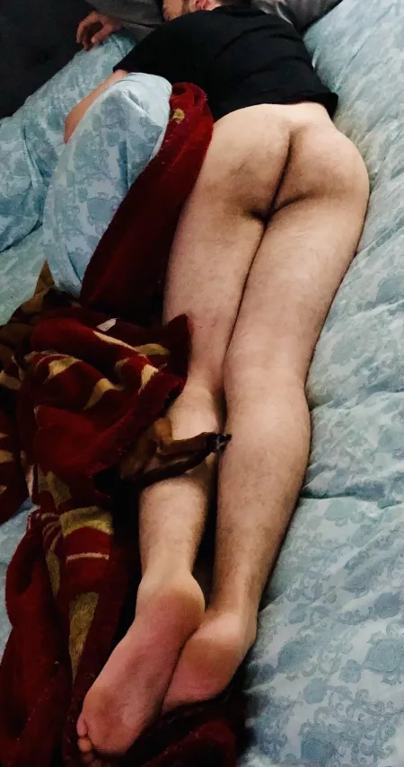 Should I wake him up with my dick in his mouth or ass? 😴🍑😈