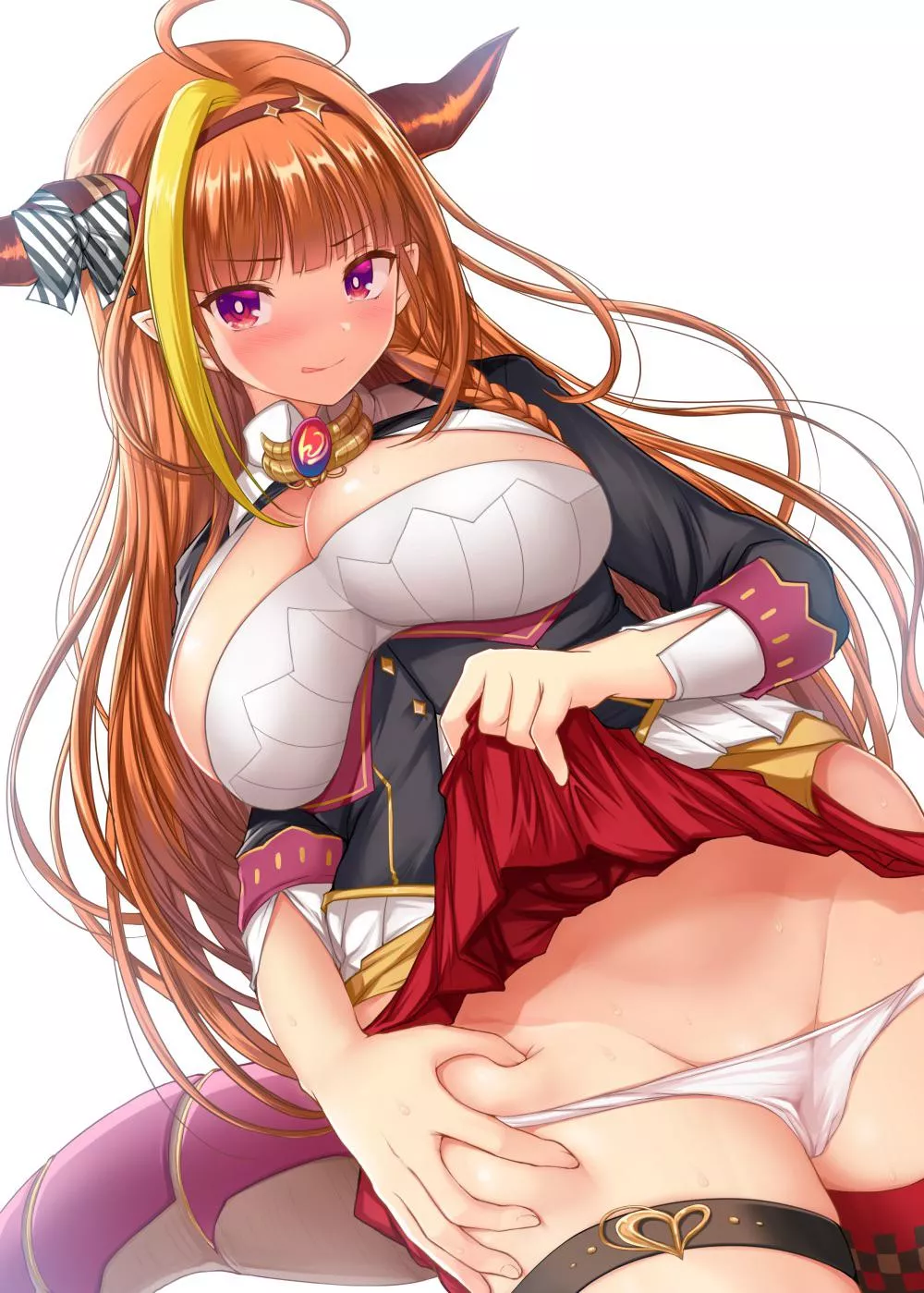 Showing her underwear