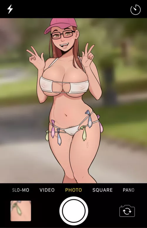 Showing off her collection