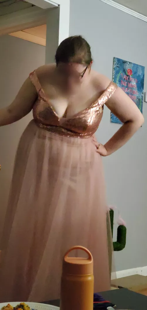 Showing off her new dress