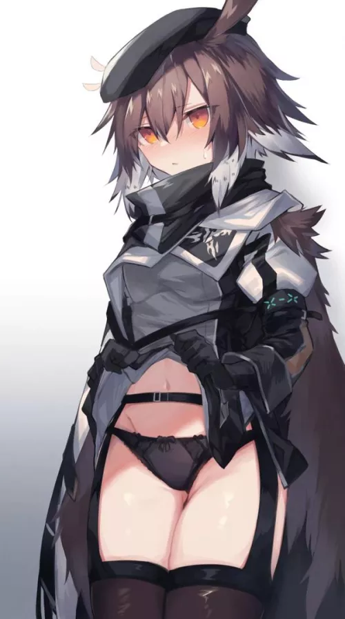 Showing off her new pantsu. Showing off her new pantsu.
