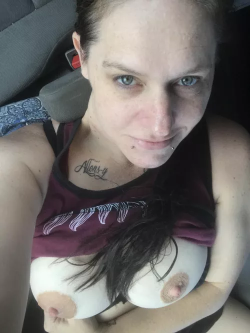 Showing off in the car, wondering if anyone saw 😋