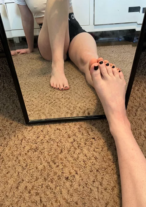 Showing off my sweaty feet after my workout Showing off my sweaty feet after my workout