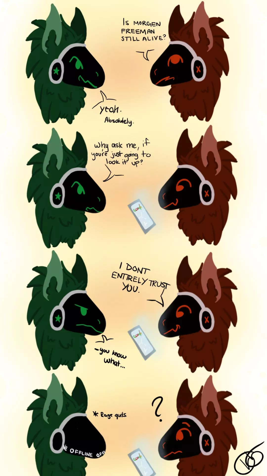 Sick at home and made my first little comic