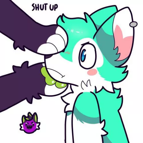 silence! x3 <characters belong to colgate and bliss, art by me @spookyfoxinc on twitter>